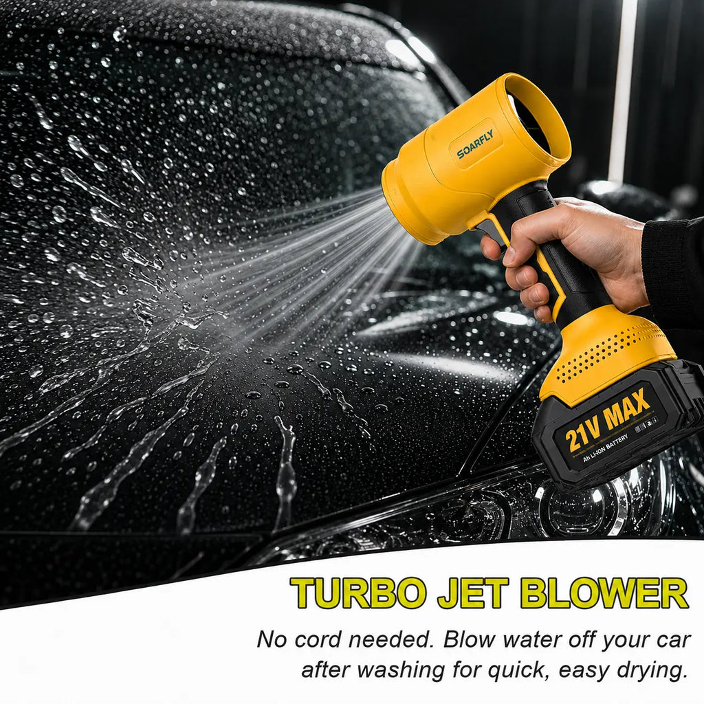 SOARFLY Turbo Jet Blower, Leaf Blower, Violent Turbo Fan, Pure Copper Motor, Car Drying after Wash, Handheld Snow Blower, Cordless Turbo Power Air Duster, Home Improve, Garden Mainte Holiday Gifts