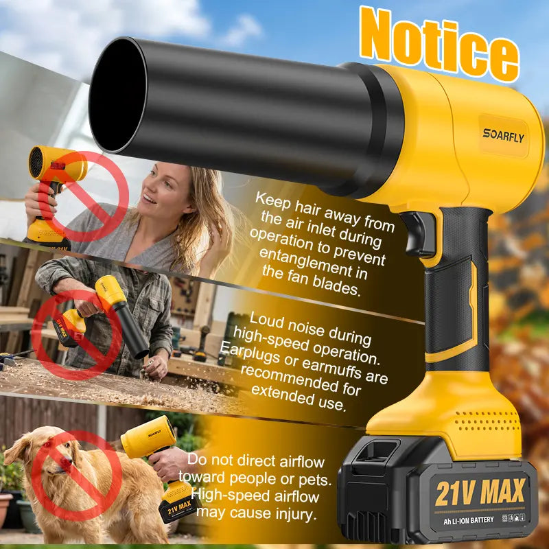SOARFLY Turbo Jet Blower, Leaf Blower, Violent Turbo Fan, Pure Copper Motor, Car Drying after Wash, Handheld Snow Blower, Cordless Turbo Power Air Duster, Home Improve, Garden Mainte Holiday Gifts