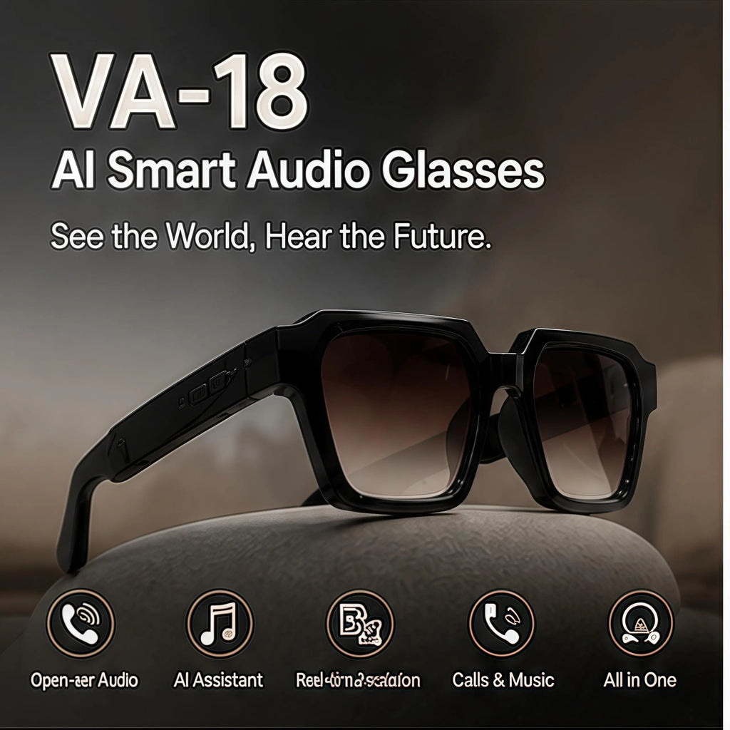 VA 18 AI Interpretation Smart Glasses,160 Languages, Chat Gpt,Audio Glasses for Men and Women,Microphone and Speaker, HD Voice Calls and HIFI Music Quality,Hands-Free Calling,Color Changing Lens, Suitable for Riding,Driving,Travel,Gift Translator New