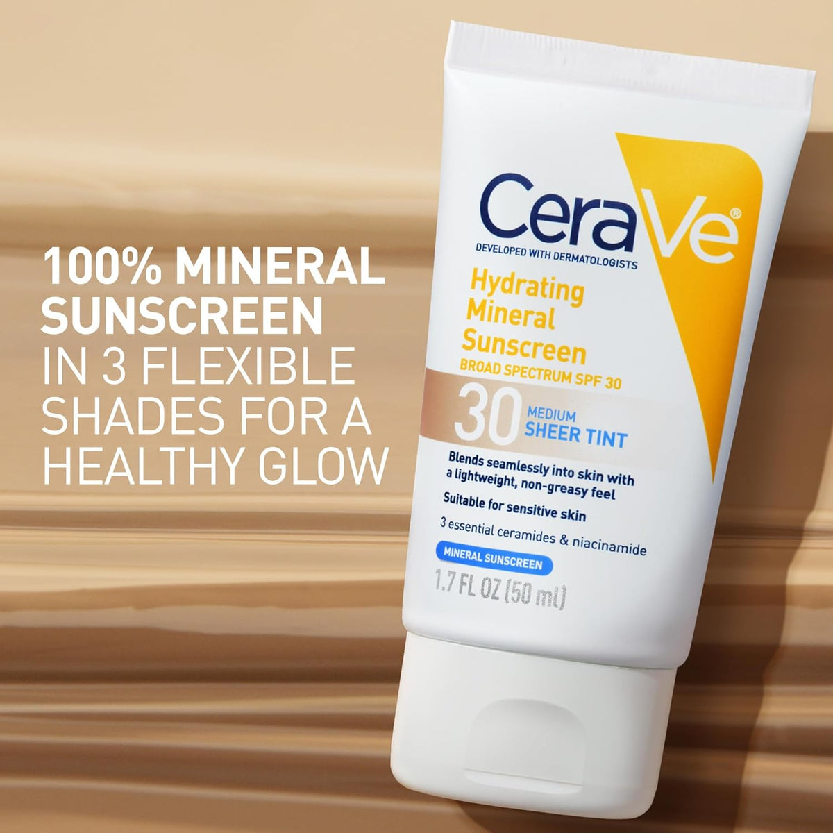 Tinted Sunscreen for Face, Mineral SPF 30 Moisturizer, Light, 1.7Oz