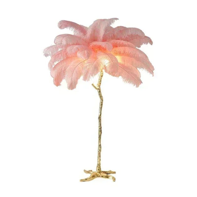 Modern LED Feather Floor Lamp Nordic Ostrich Standing Light for Ins Live Broadcast Room Living Bedroom Sofa Corner Home Decor