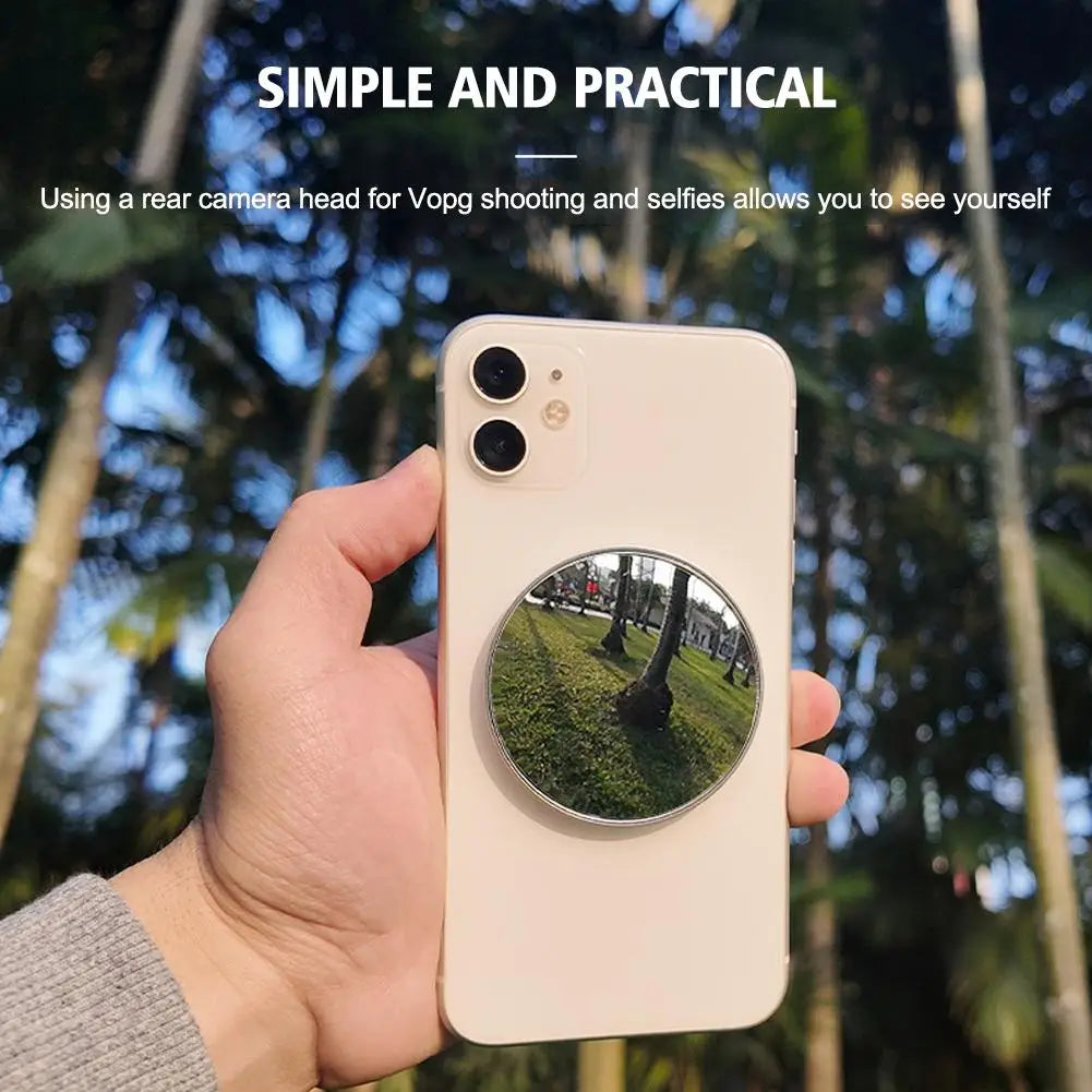 Handheld Selfie Mirror Portable round Reflection Convex Mirrors for Photography Prop Vlogging Traveling Accessories