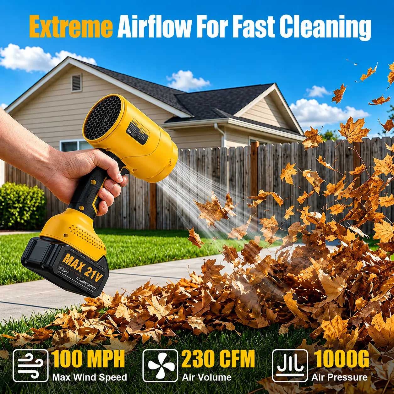 SOARFLY Turbo Jet Blower, Leaf Blower, Violent Turbo Fan, Pure Copper Motor, Car Drying after Wash, Handheld Snow Blower, Cordless Turbo Power Air Duster, Home Improve, Garden Mainte Holiday Gifts