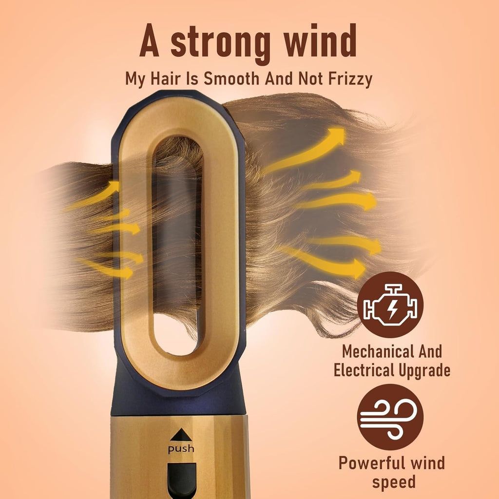 Hair Dryer Brush 5 in 1, Negative Ion Blow Dryer Brush Set -110,000 RPM High - Speed Hot Air Brush Air Styler Curling Wrap Air Curler, Curling Iron Hair Styling Tool for Straight Curl Drying Smoothing