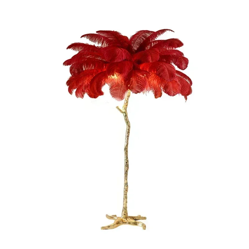 Modern LED Feather Floor Lamp Nordic Ostrich Standing Light for Ins Live Broadcast Room Living Bedroom Sofa Corner Home Decor