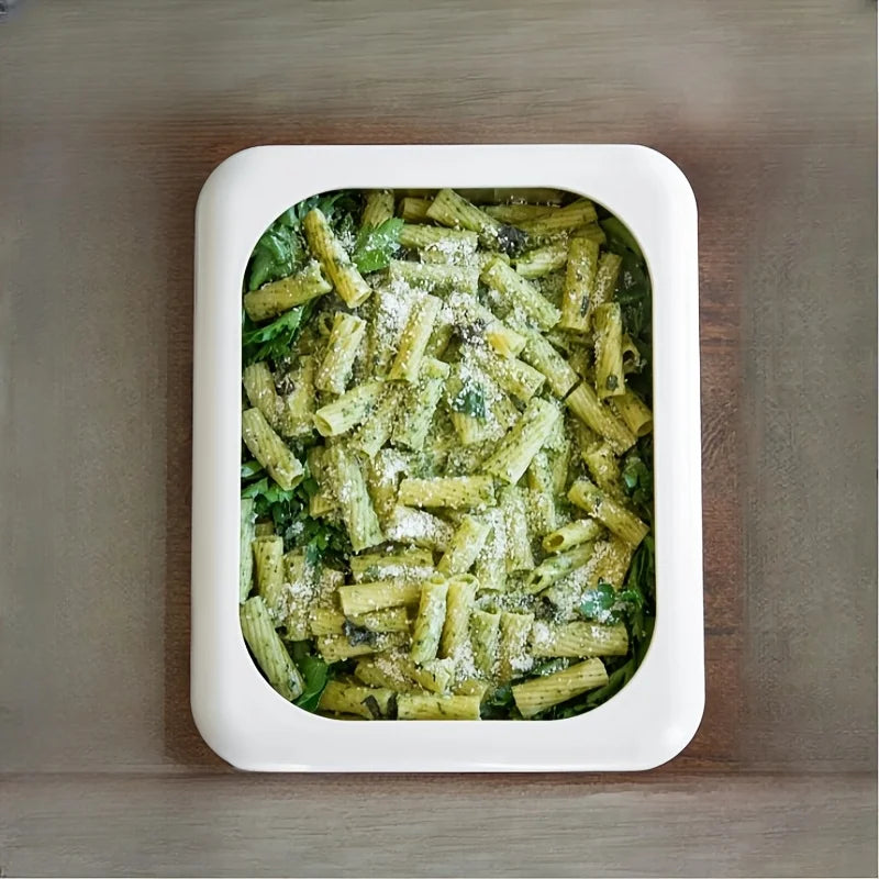 1Pc Rectangular Insulated Food Storage Container with Tin Foil Lining - Reusable,Flip-Top Plastic Tray for Lasagna,Bbq & Picnics
