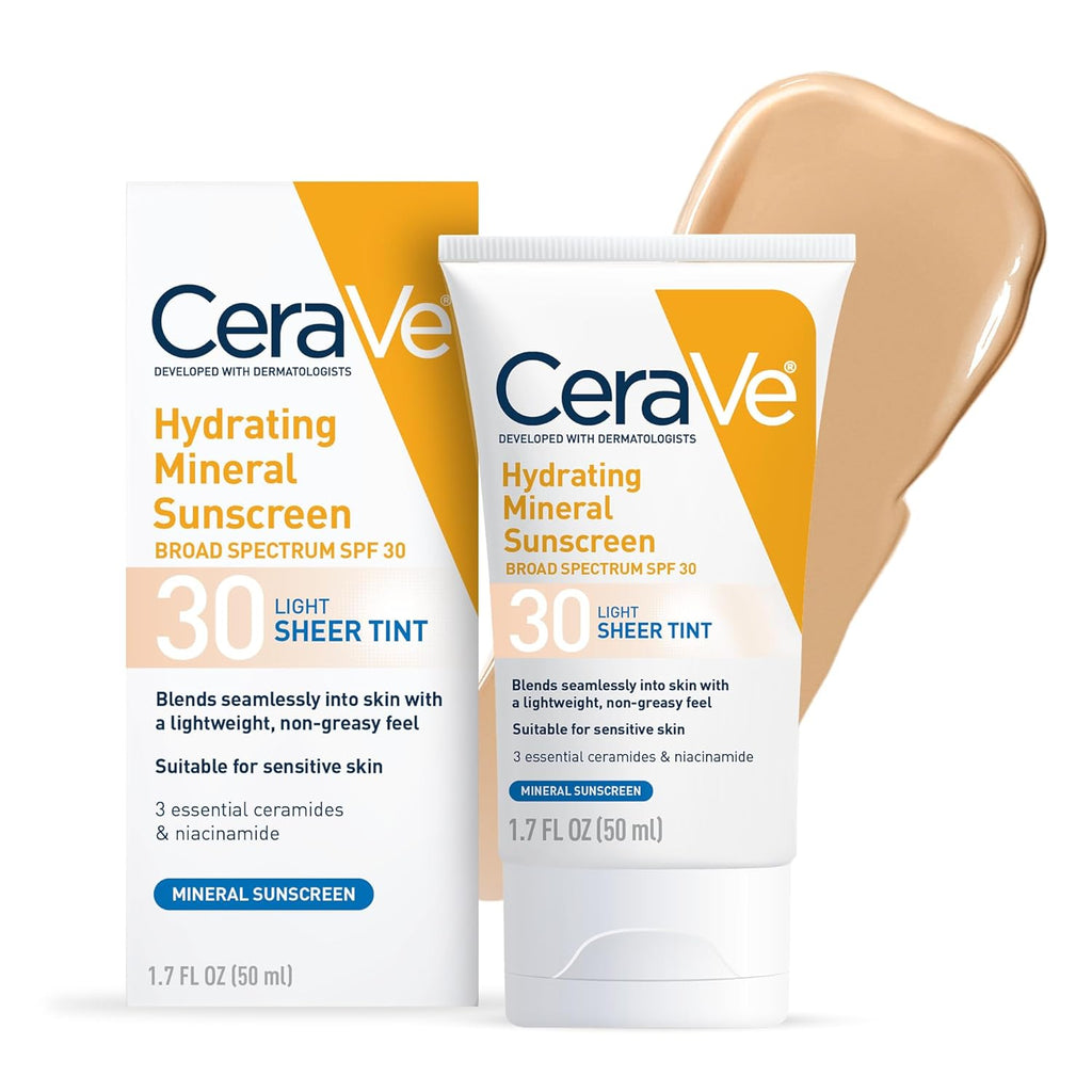 Tinted Sunscreen for Face, Mineral SPF 30 Moisturizer, Light, 1.7Oz