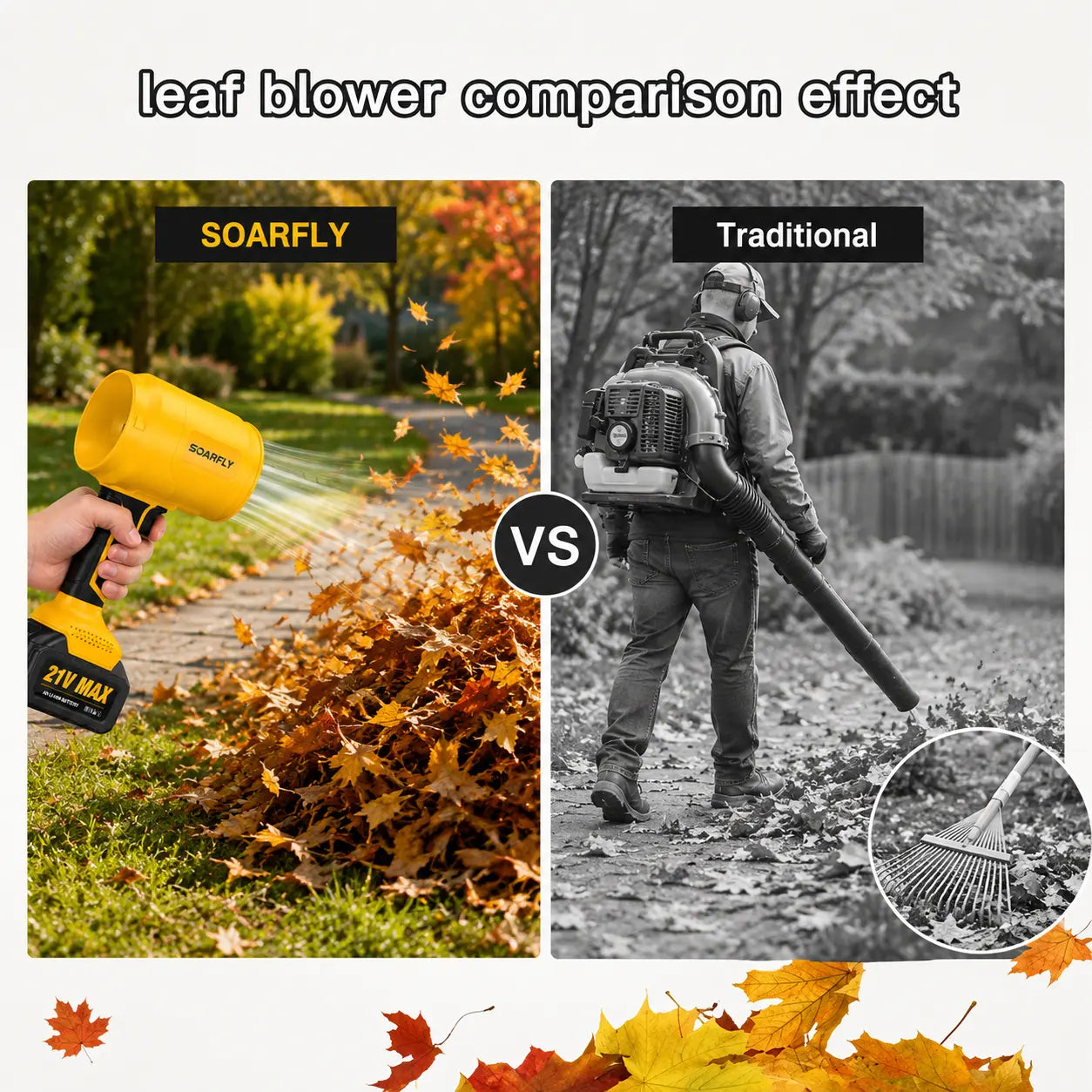SOARFLY Turbo Jet Blower, Leaf Blower, Violent Turbo Fan, Pure Copper Motor, Car Drying after Wash, Handheld Snow Blower, Cordless Turbo Power Air Duster, Home Improve, Garden Mainte Holiday Gifts