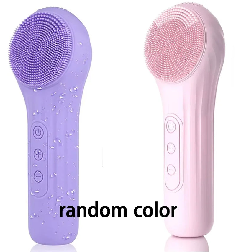 2026 Electric Facial Cleaner 5 in 1 Face Cleansing Brush Wash Machine Spa Skin Care Massager Battery-Powered（Without Battery）