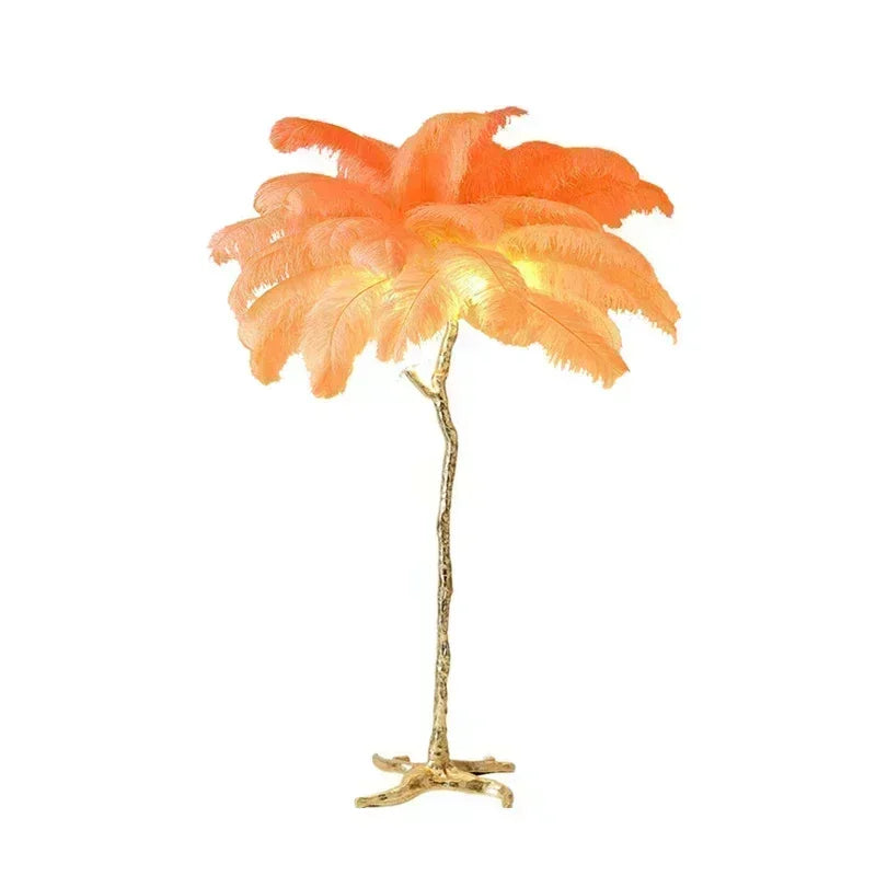 Modern LED Feather Floor Lamp Nordic Ostrich Standing Light for Ins Live Broadcast Room Living Bedroom Sofa Corner Home Decor